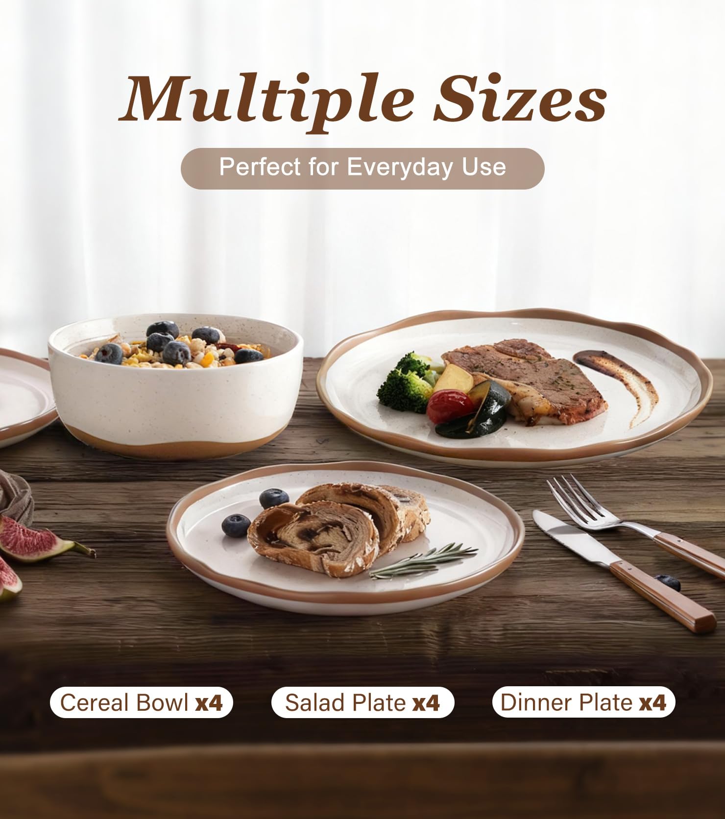 Lareina plates displaying the stable angle stack, reducing slips in cabinets.