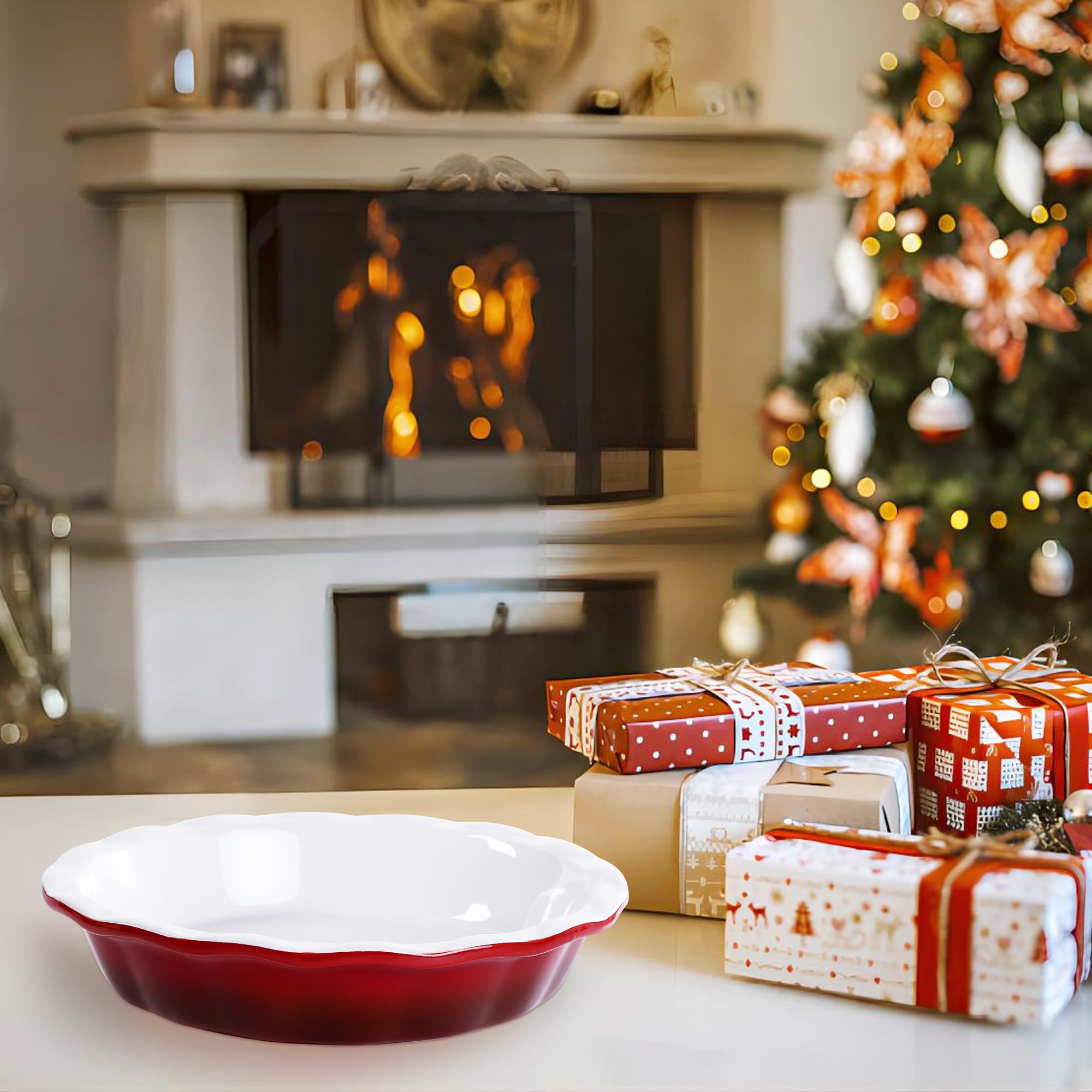 Lareina dishwasher-safe pie pan for easy cleanup after baking sessions.