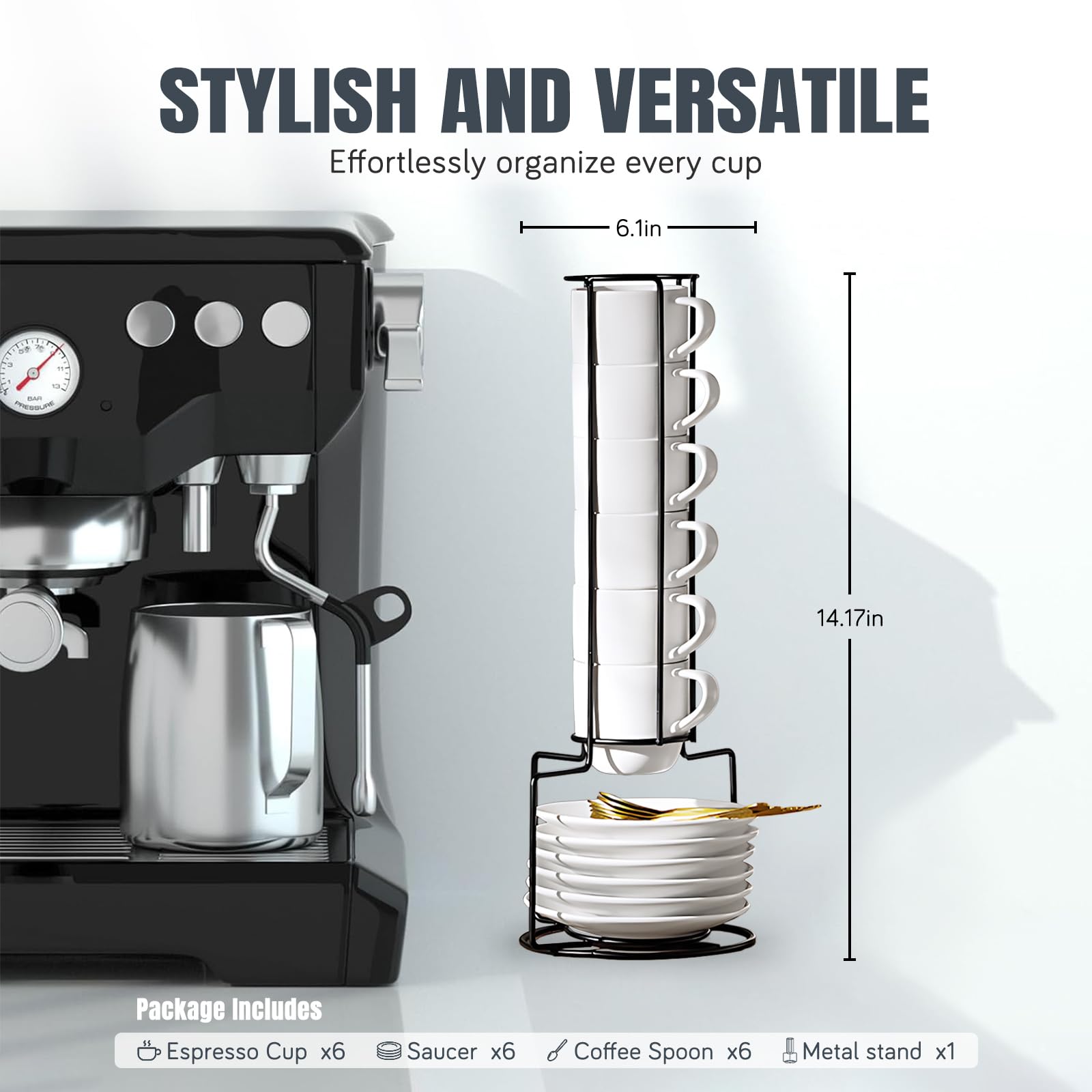 Lareina stackable stand keeps cups organized and easy to move
