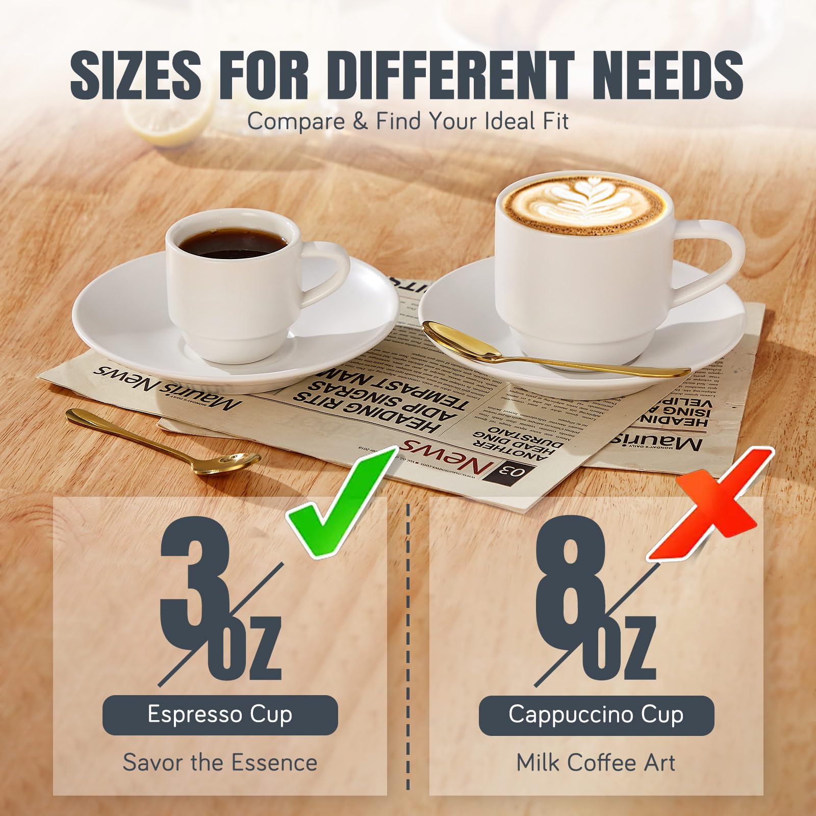 Lareina 3 oz cups offer precise portions for espresso tasting