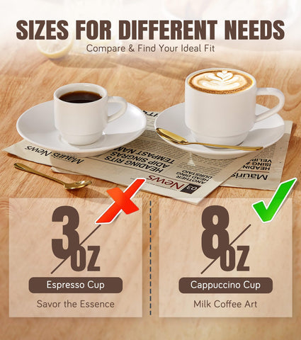 Lareina cups with thick walls help retain heat for longer sips.