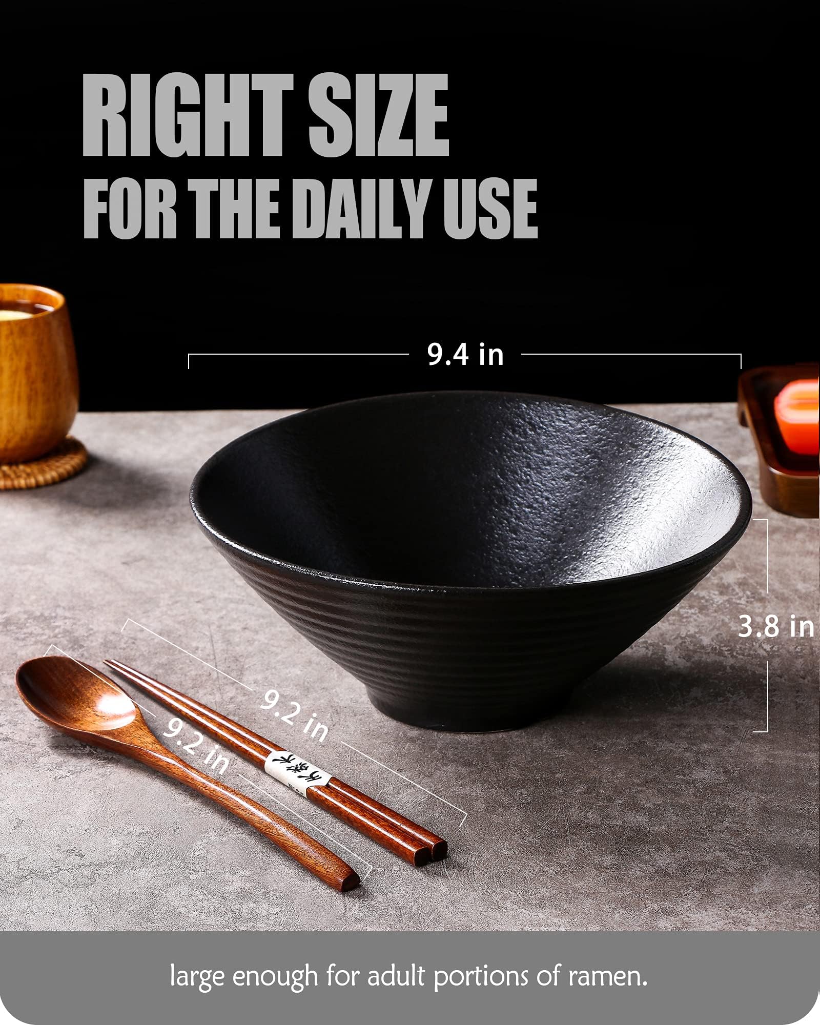 Lareina large 60 oz ramen bowl ideal for hearty portions.