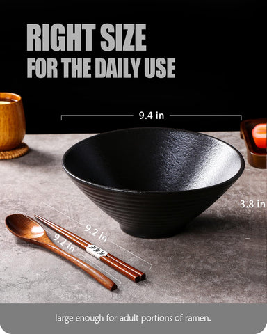 Lareina large 60 oz ramen bowl ideal for hearty portions.