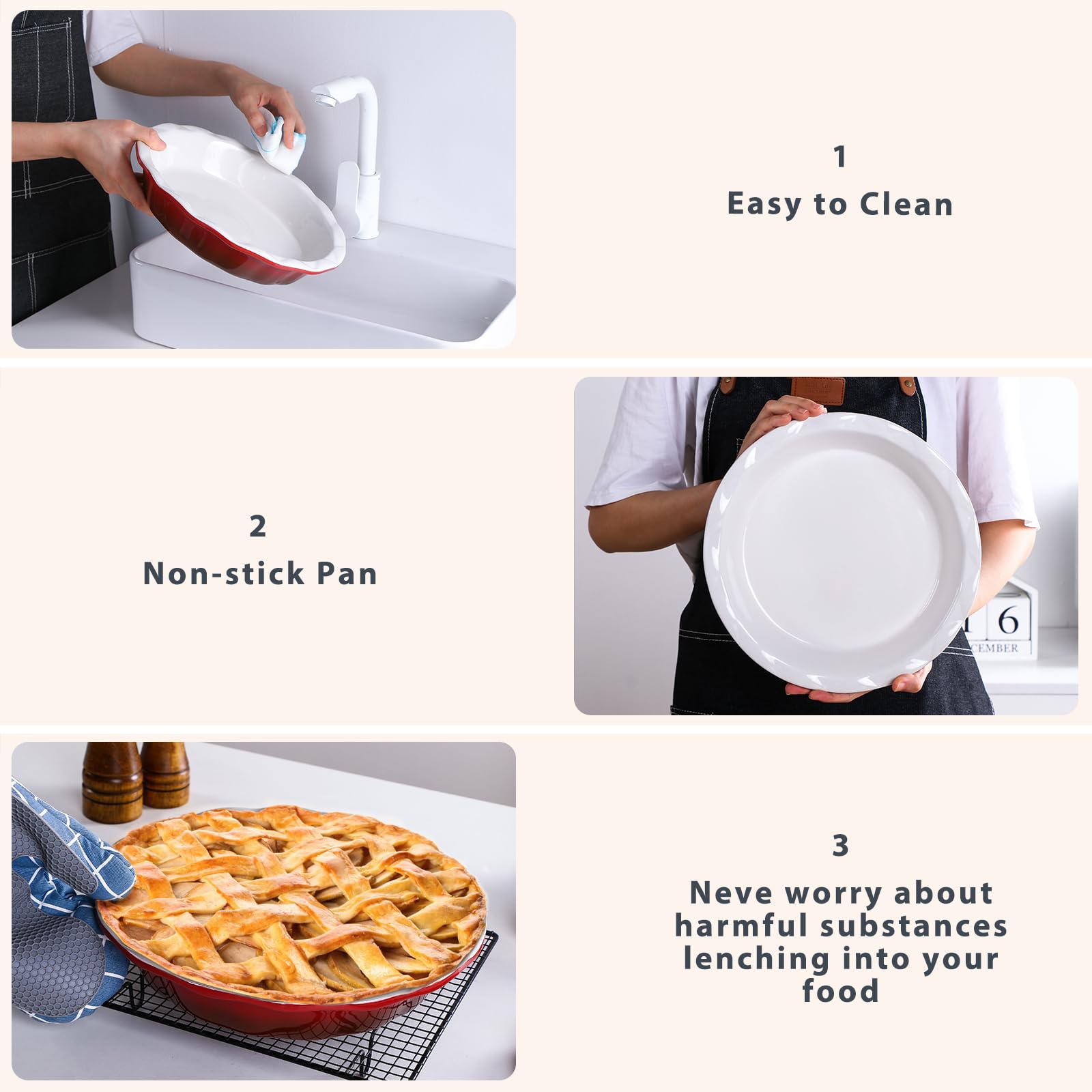 Lareina microwave-safe pie dish for quick reheats and leftovers repurposing.