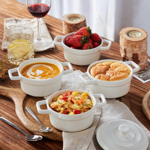 Lareina Mini Cocotte with ergonomic handles offers safe grip during serving.