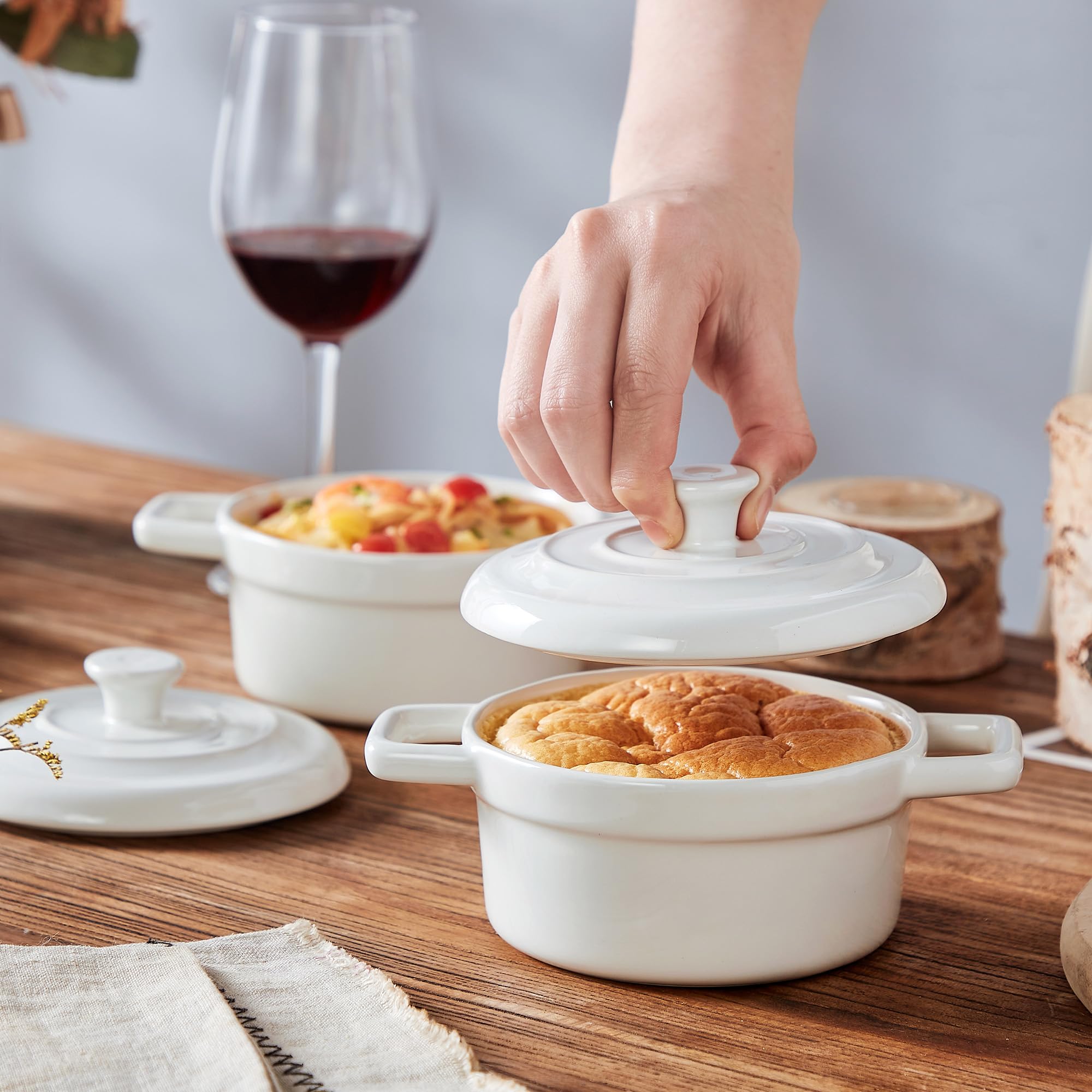 Lareina 12oz microwave-safe cocotte makes reheating effortless.