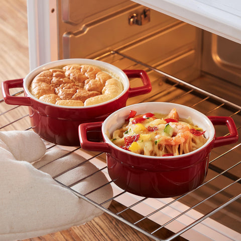 Oven-safe, microwave-safe, and dishwasher-safe Lareina dish for versatile cooking.