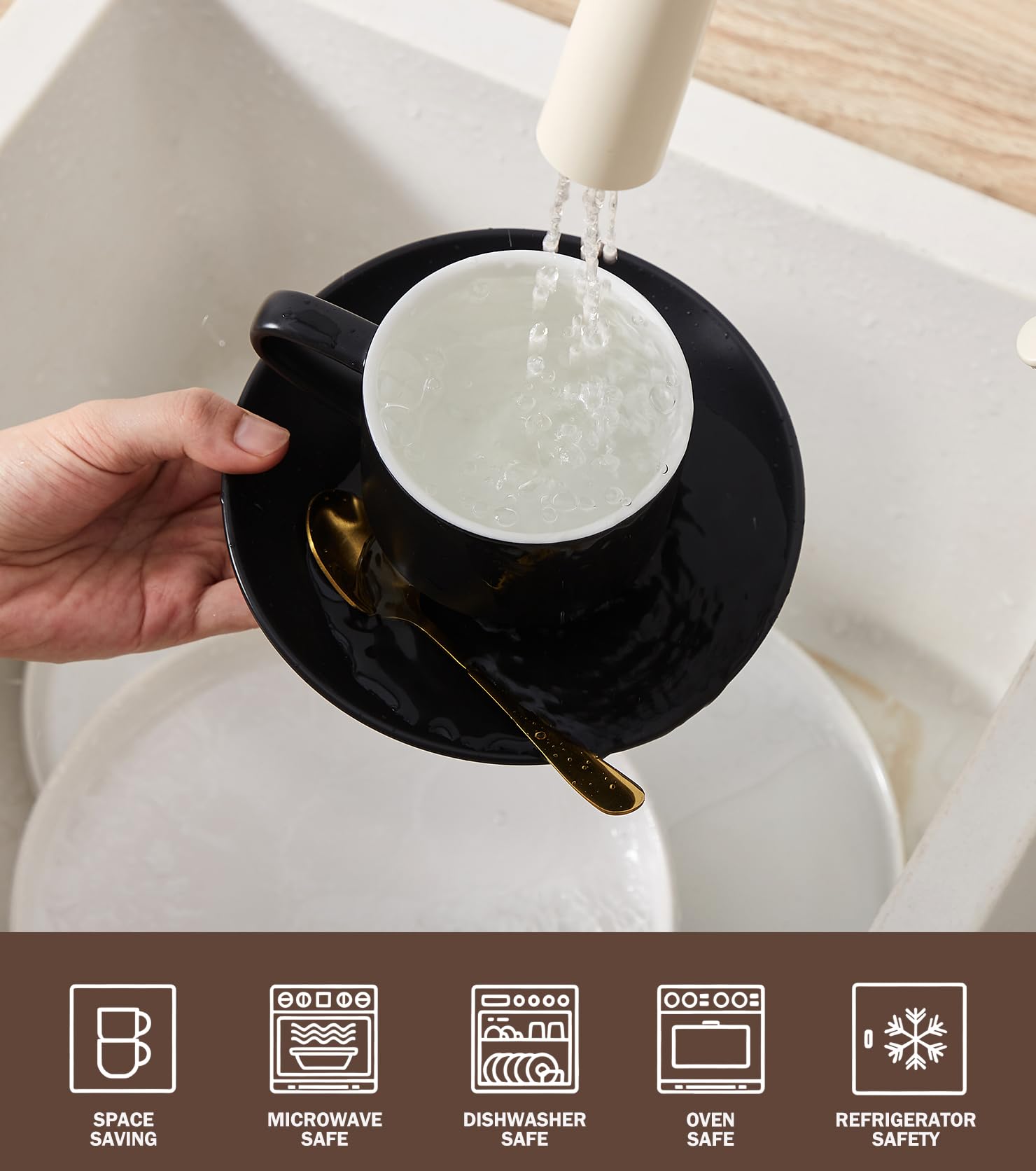 Lareina stack display shows compact storage for small kitchens.