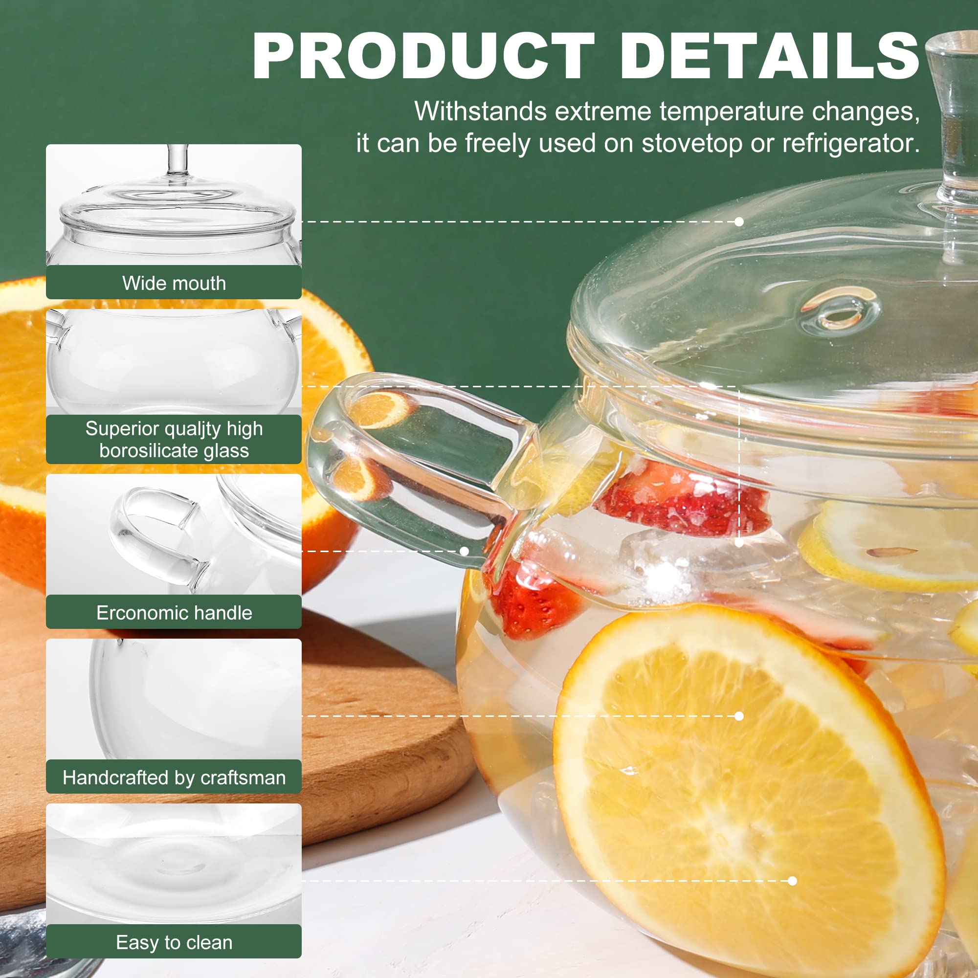 Glass Cooking Pot 2.5qt for pasta and soups, easy to handle.