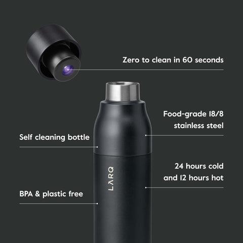 LARQ PureVis insulated body keeps drinks cold or hot