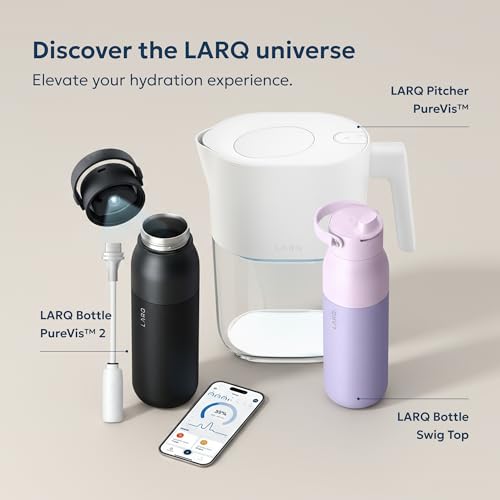 LARQ PureVis obsidian black finish on sleek bottle