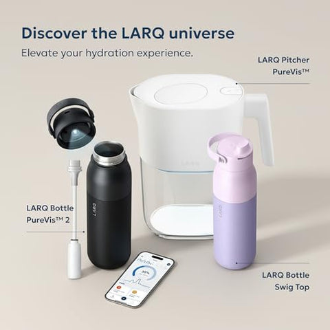 LARQ PureVis obsidian black finish on sleek bottle