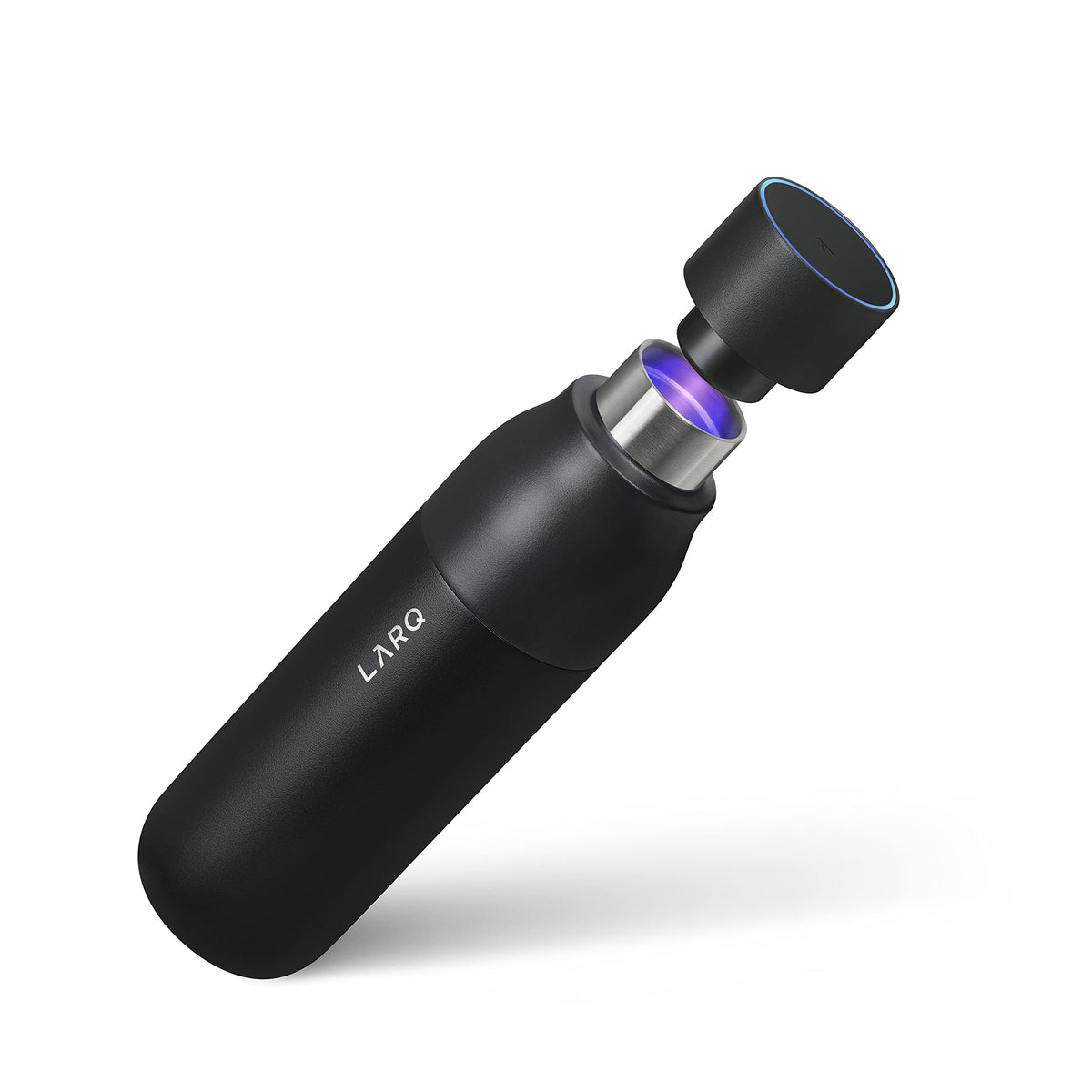 LARQ Bottle PureVis uv-purification in action sanitizing water on the go