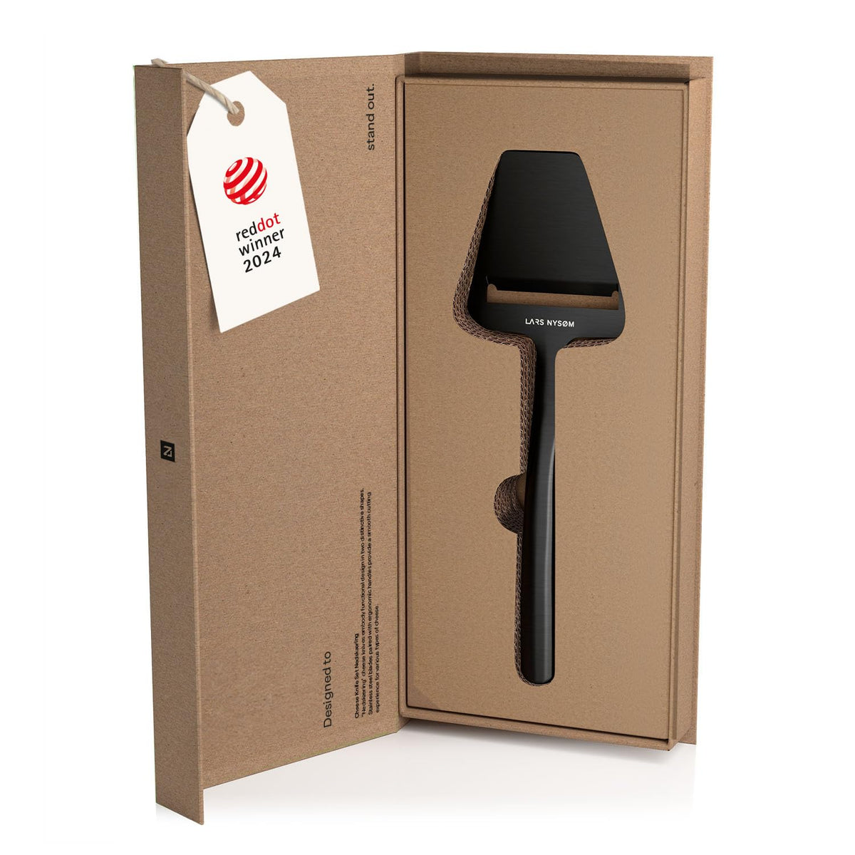 LARS NYSØM cheese cutter carbon black top view for precise slicing