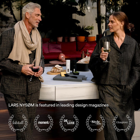 LARS NYSØM stainless steel design blends with modern dining aesthetics