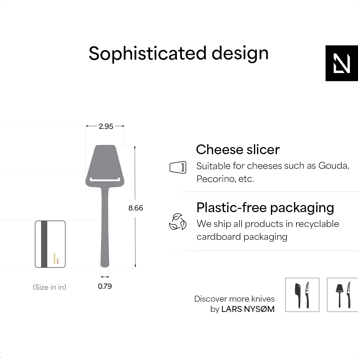 LARS NYSØM cheese slicer gift packaging with magnetic closure showcases gifting potential