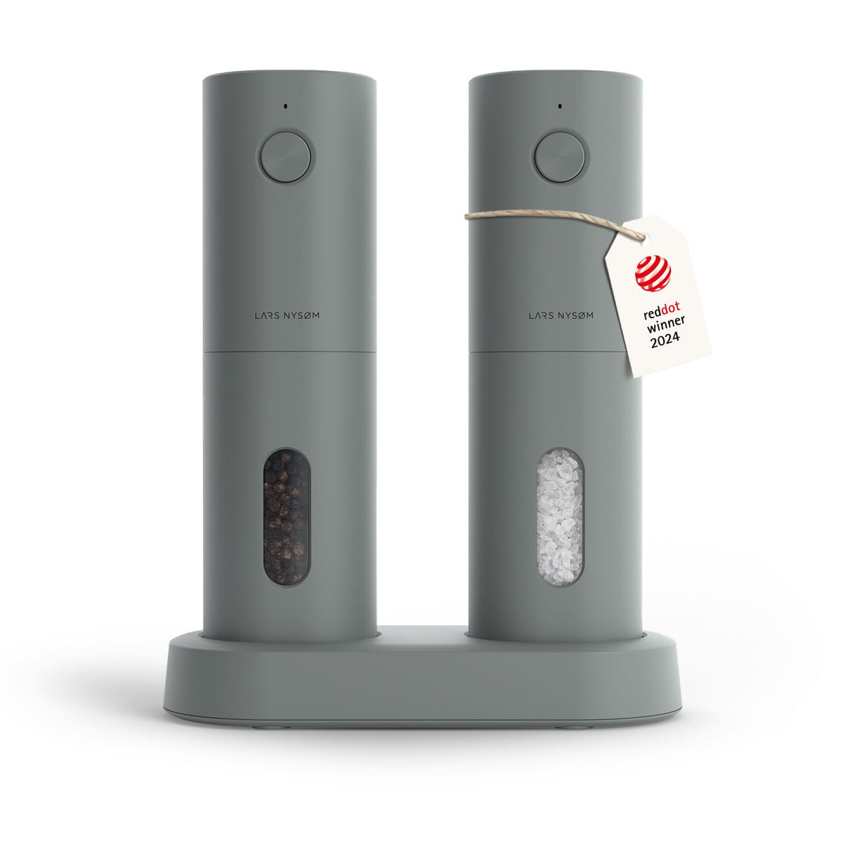 LARS NYSØM electric salt and pepper mill set in ash gray for precise seasoning