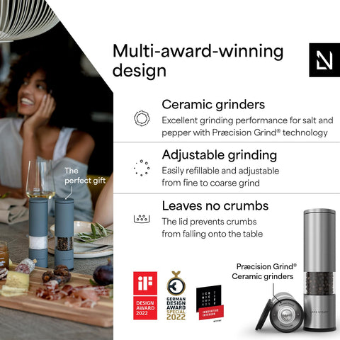 LARS NYSØM Lagom adjustable ceramic grinder – customize grind size for fresh flavor.