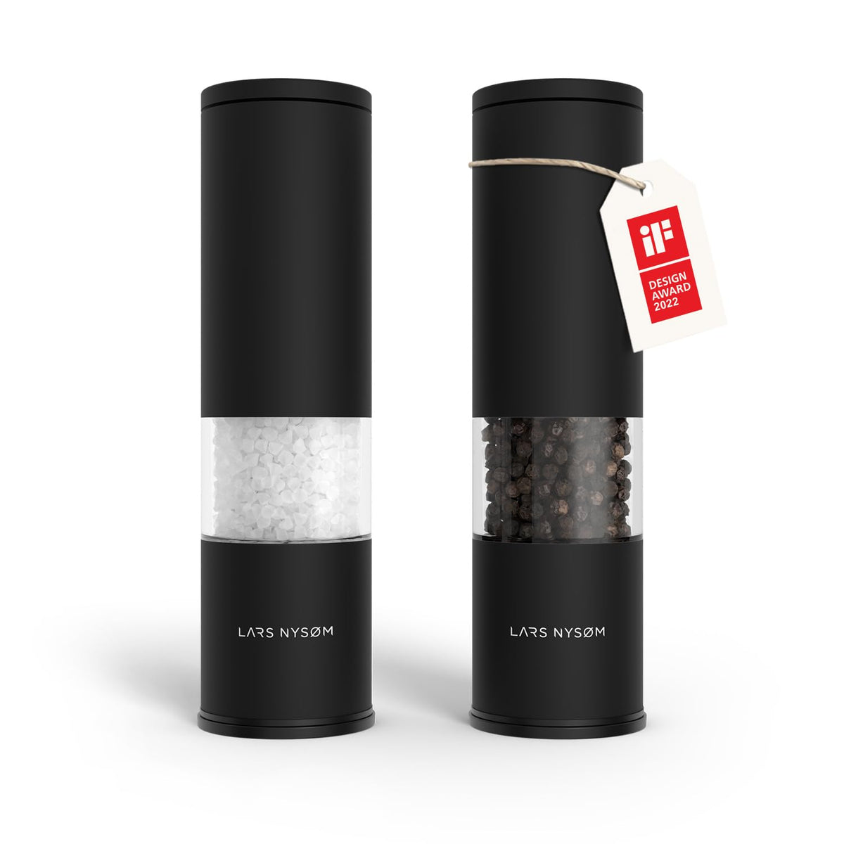 LARS NYSØM Lagom salt and pepper mills assembly, stylish kitchen tool for fresh flavors