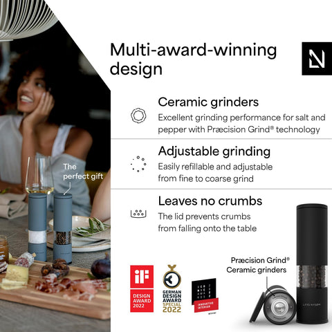 LARS NYSØM Lagom stainless steel body with carbon black finish for everyday seasoning