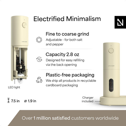 LARS NYSØM LED light on grinder for precise seasoning in any lighting.