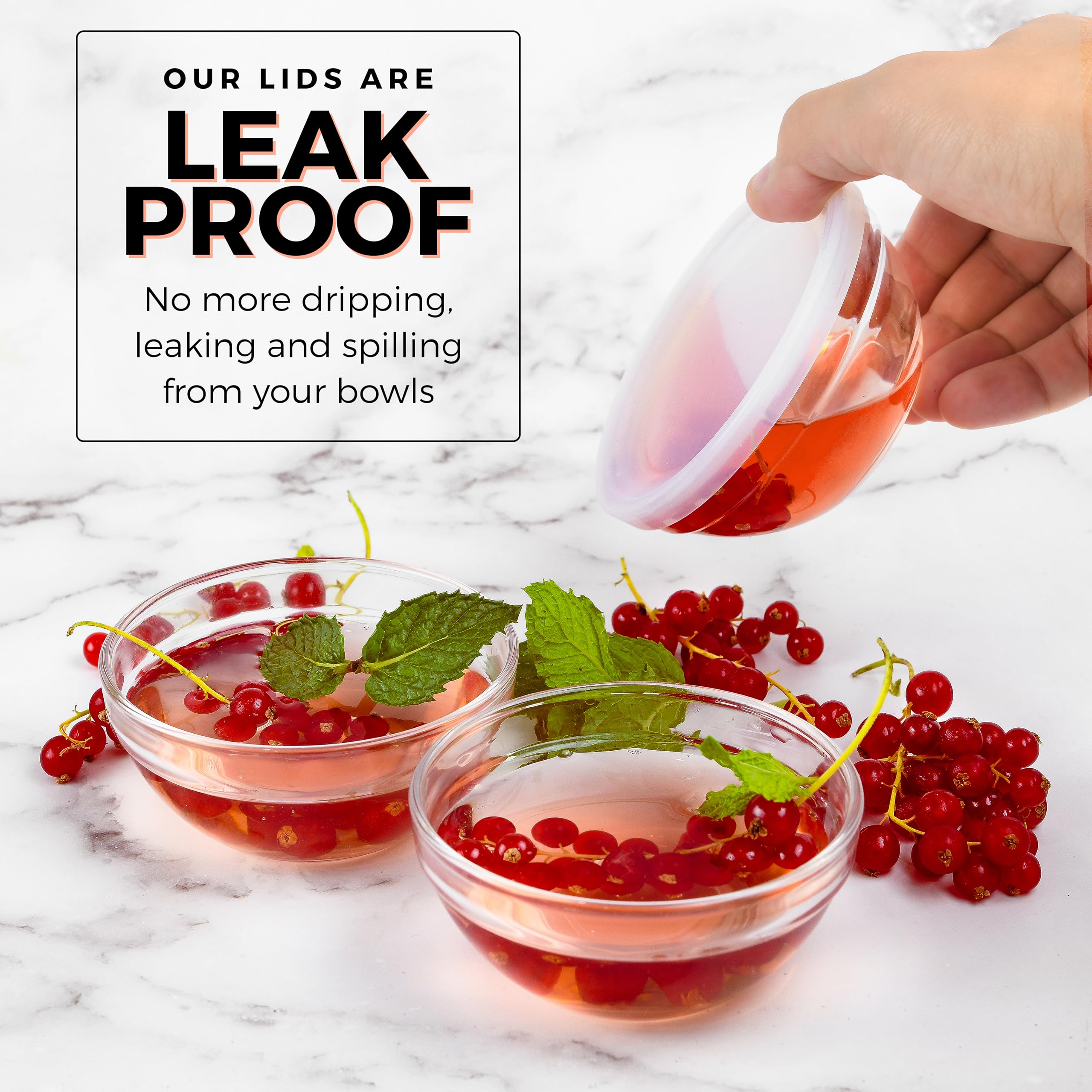 Lartique glass prep bowls 4oz, easy to see ingredients during cooking