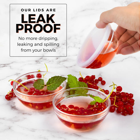 Lartique glass prep bowls 4oz, easy to see ingredients during cooking