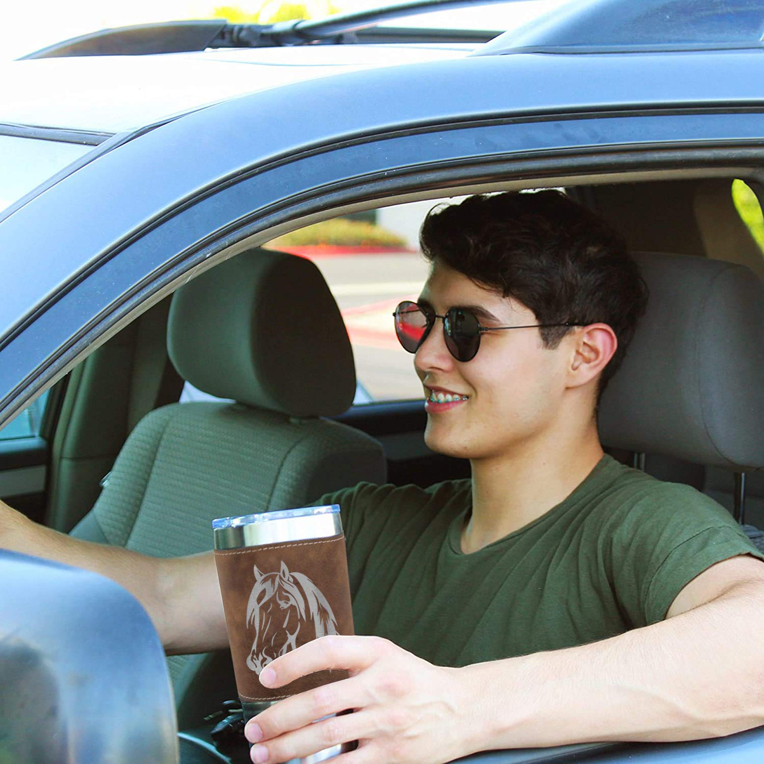 LaserGram double-wall insulation keeps beverages cold up to 24 hours or hot up to 8 hours