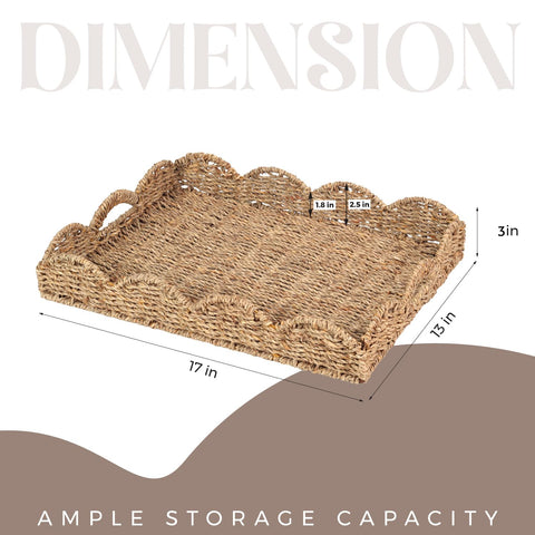 LASIDO Seagrass tray with built-in handles for easy carrying.