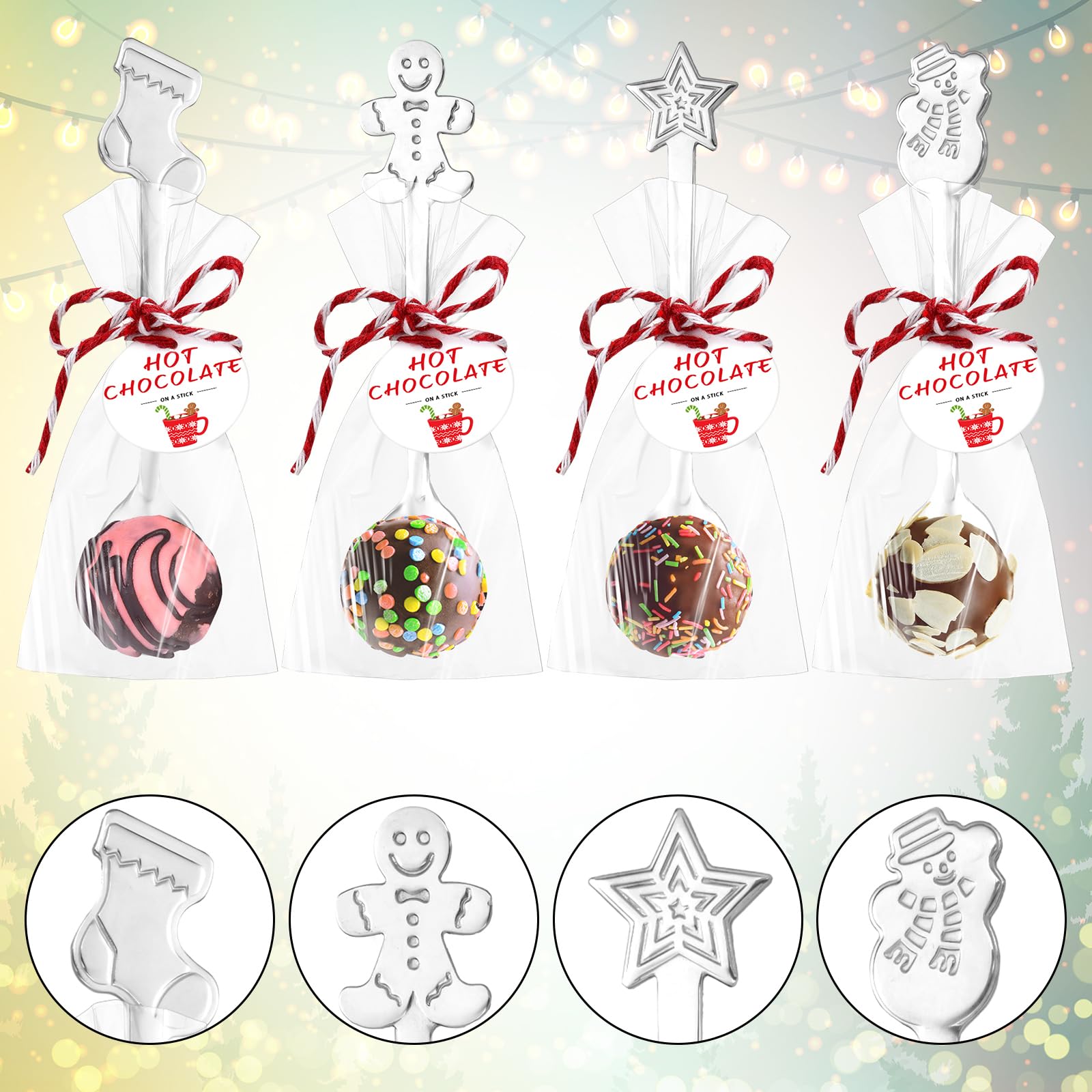 Lasnten hot chocolate spoons packaging with gift bags.