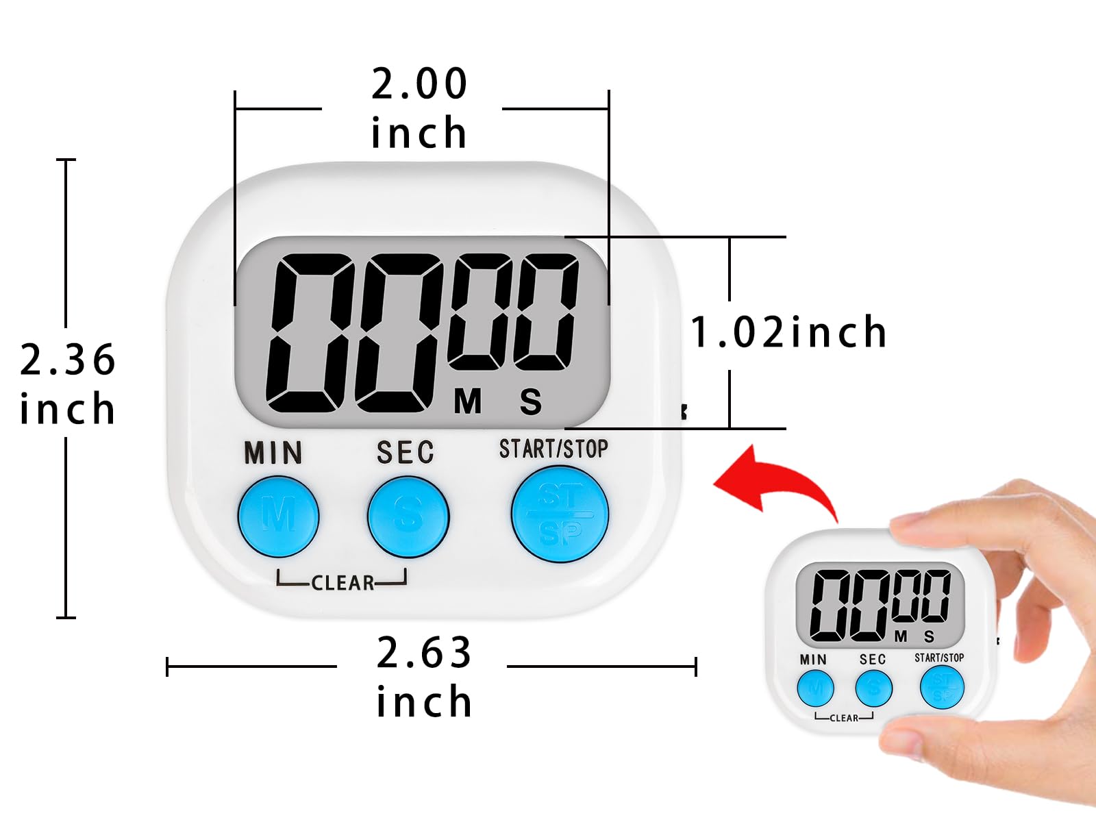 Lasubst 99min59sec timer accommodates study, exercise, and daily routines.