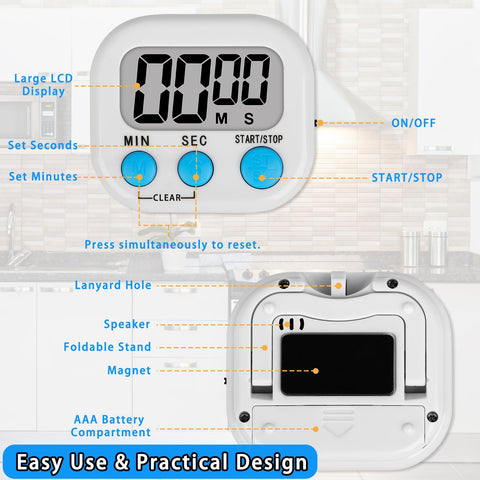 Lasubst green timer with hanging option enables flexible placement.
