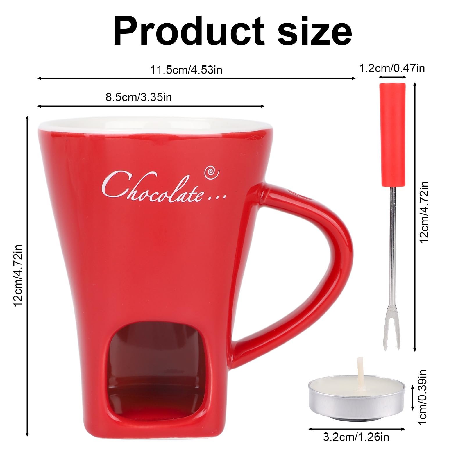 Lasuroa ceramic fondue mug tealight — compact dessert warmer for romantic evenings.