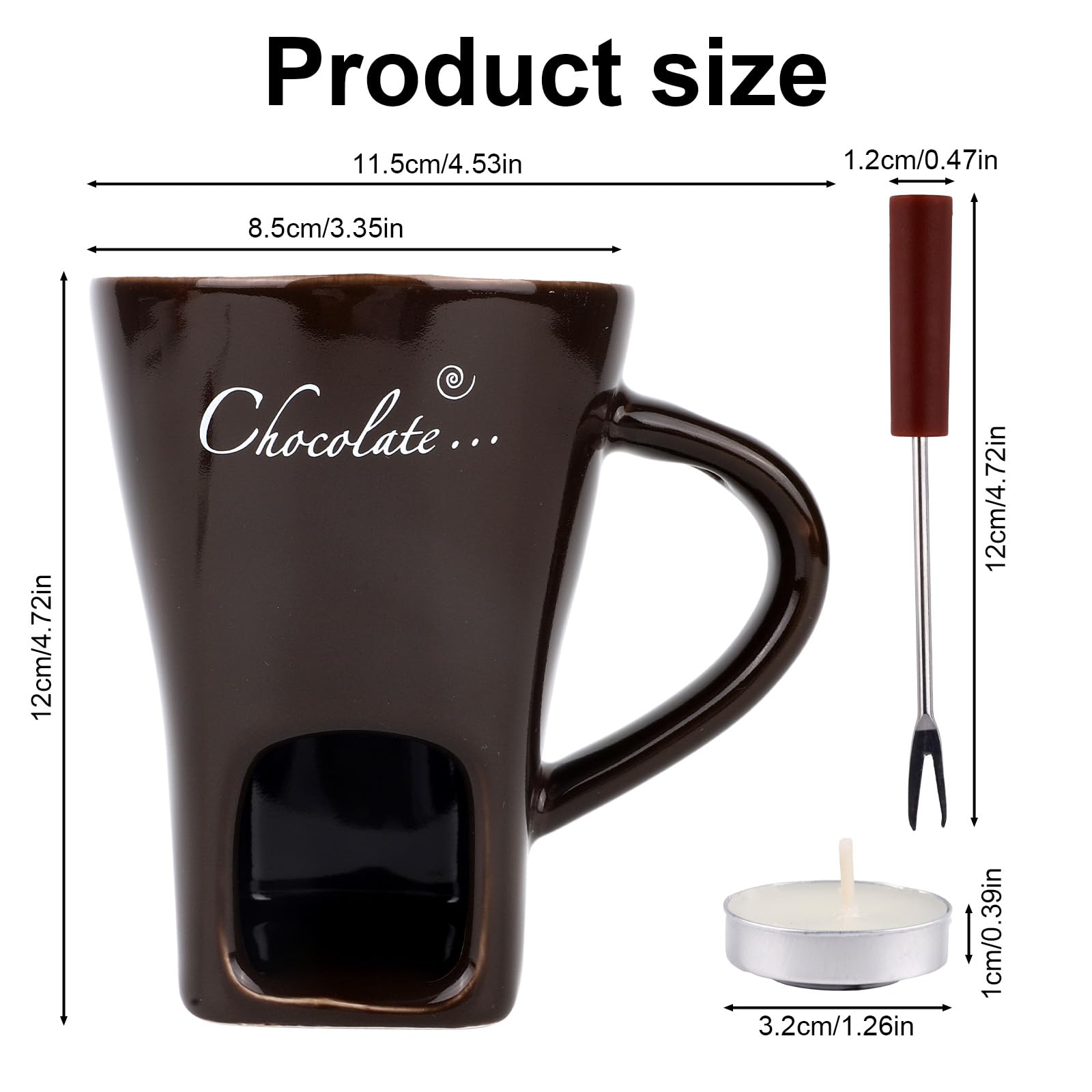 Lasuroa fondue mug with fork for easy dipping at home