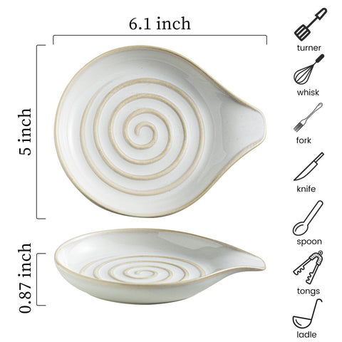 LAUCHUH ceramic spoon holder provides extra space for ladles and spatulas