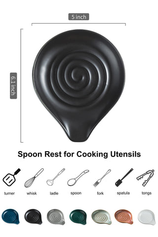 LAUCHUH porcelain spoon rest with smooth glaze resists staining