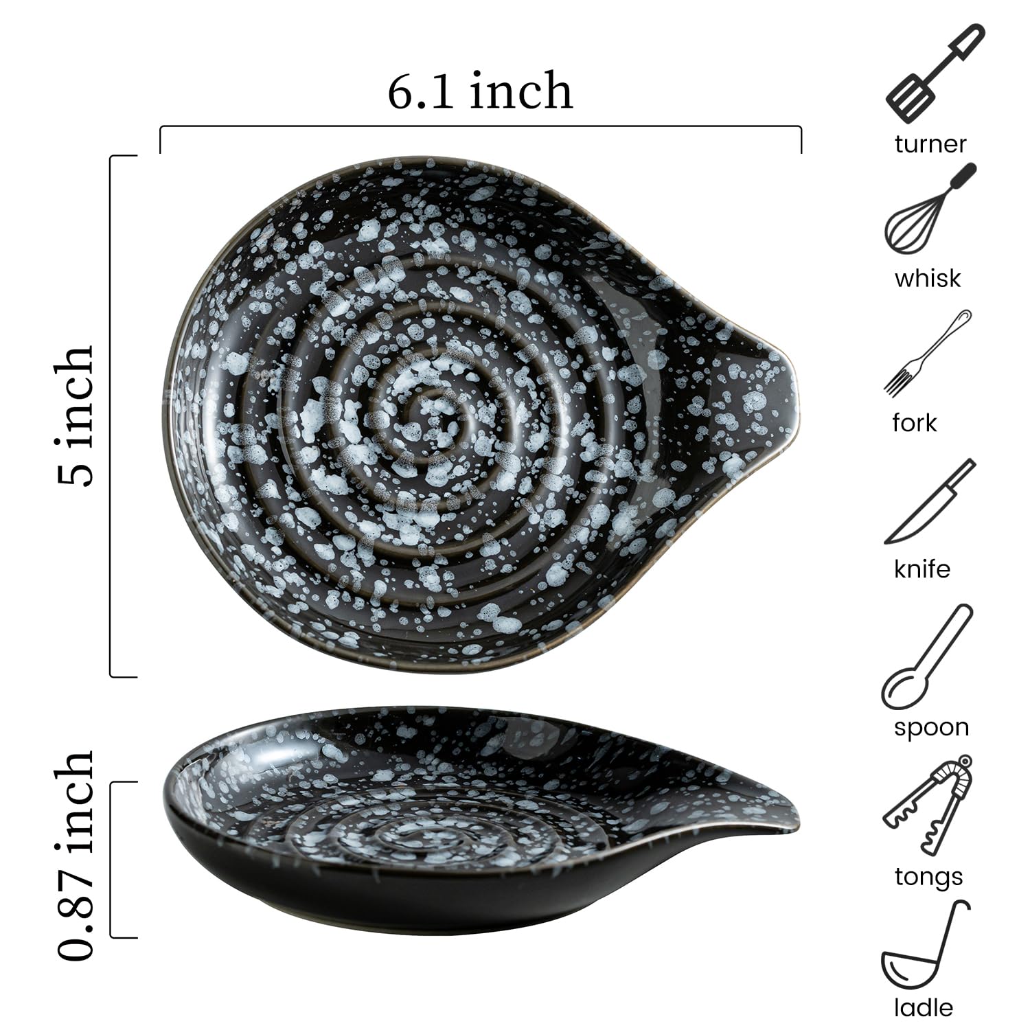 LAUCHUH ceramic spoon rest highlights heat resistance for daily cooking.