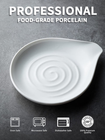 LAUCHUH ceramic spoon rest for spoons, tongs, and spatulas keeps kitchen tidy.