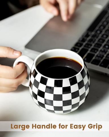 LAUCHUH coffee mug set 6 ergonomic handle for comfortable sipping