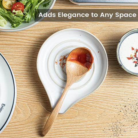 LAUCHUH cream spoon rest adds decorative touch to Christmas or everyday kitchen decor