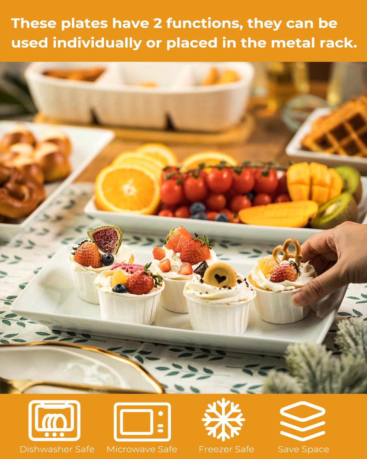 LAUCHUH 12-inch display stand ideal for parties, cafes, and catered events.