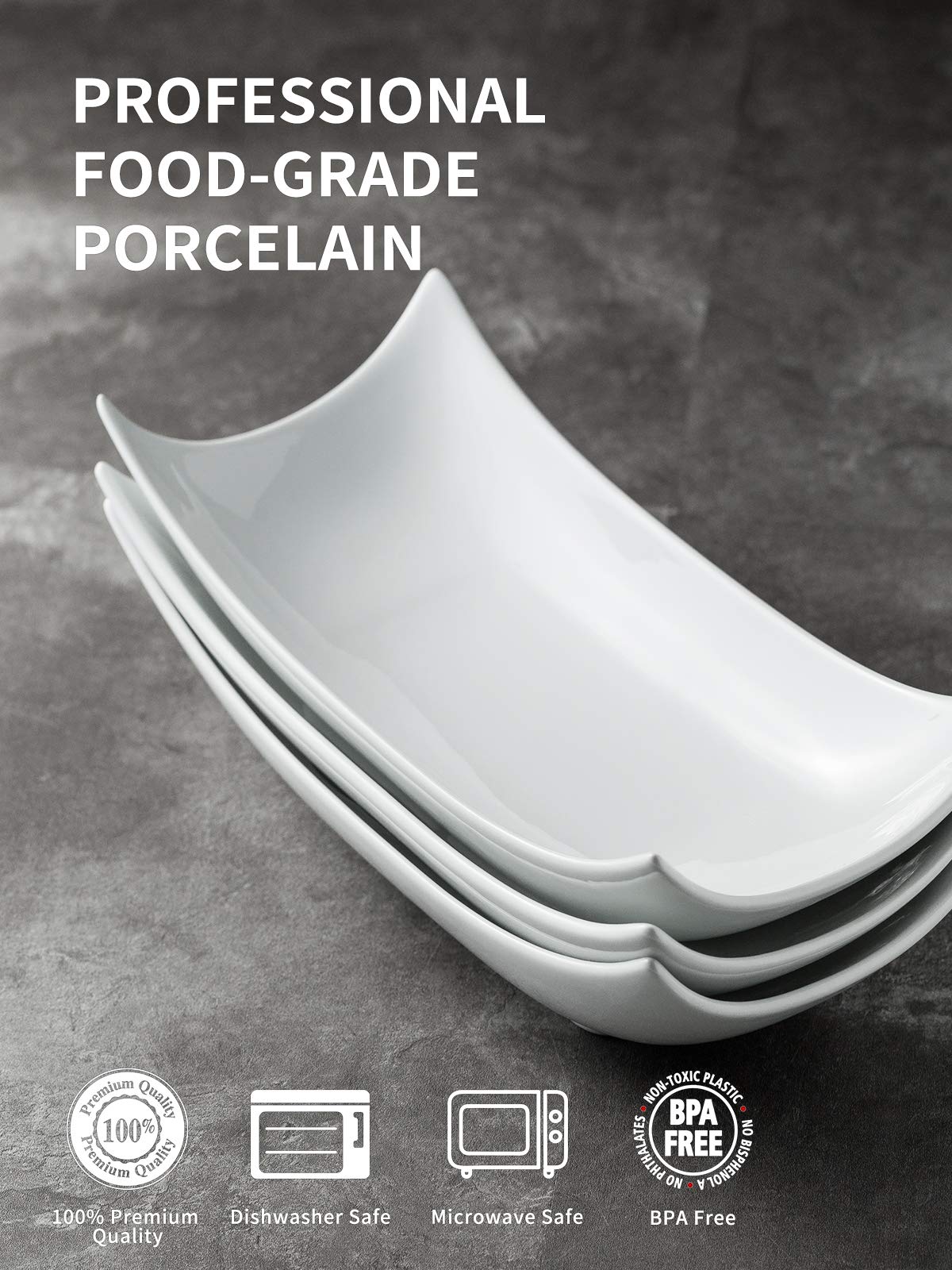 Lauchuh microwave-safe and dishwasher-safe platters simplify reheating and cleanup.