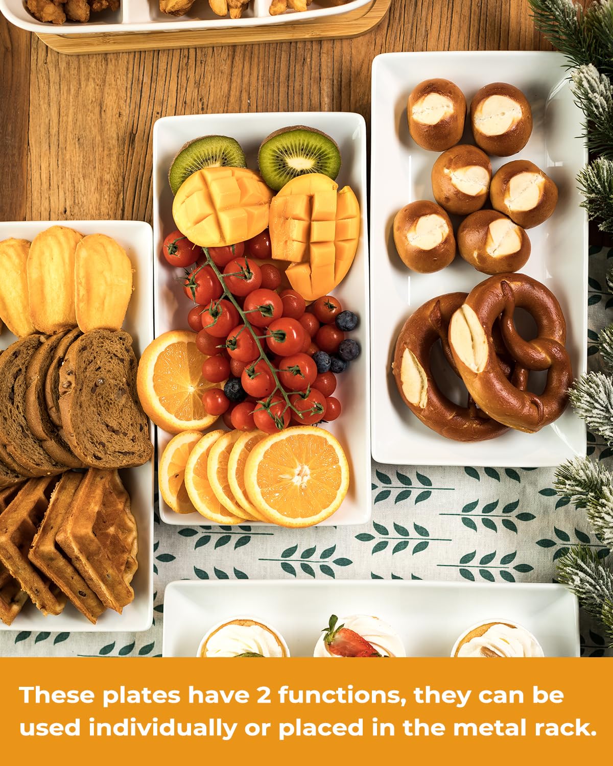 LAUCHUH slanted-front tiered tray design improves guest visibility and accessibility.