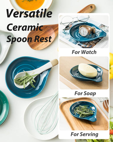 LAUCHUH heat-resistant spoon rest safely accommodates hot utensils.