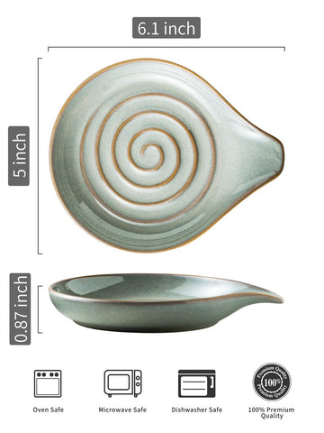 LAUCHUH spoon rest gray ceramic on stovetop setup for utensils