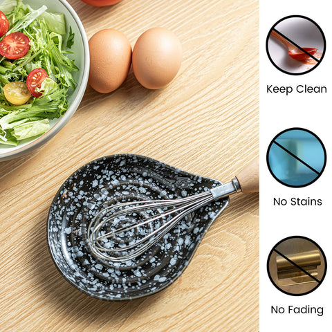 LAUCHUH large 6 inch spoon rest holds multiple utensils neatly.