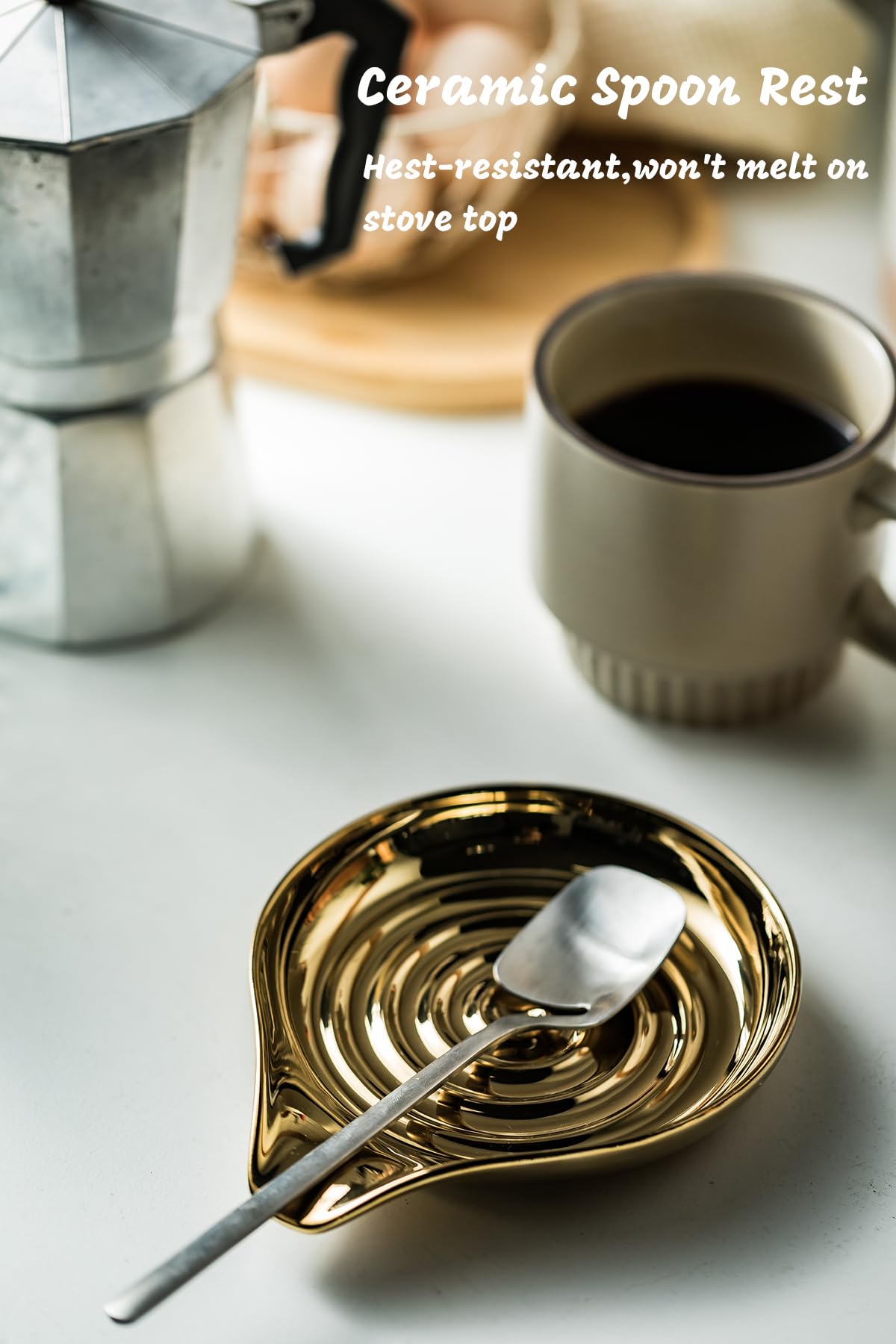 LAUCHUH spoon rest's sleek design complements modern kitchens.