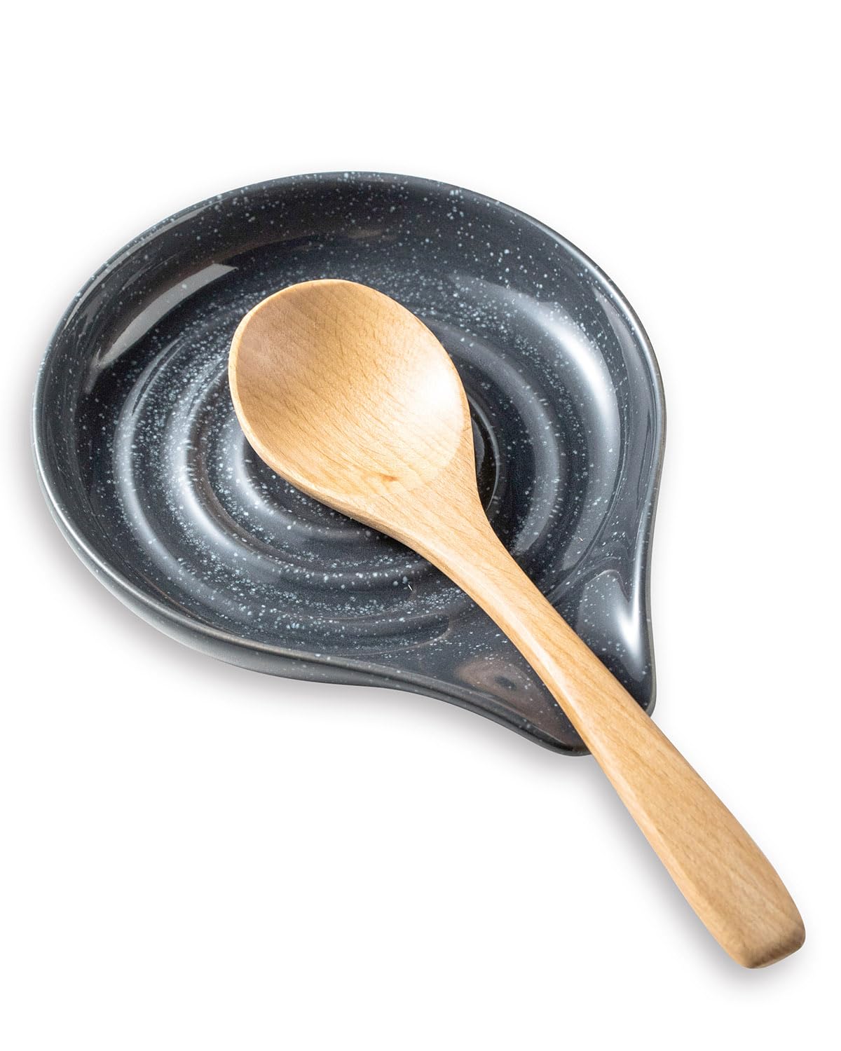 LAUCHUH spoon rest on stove top with swirl design keeps utensils organized