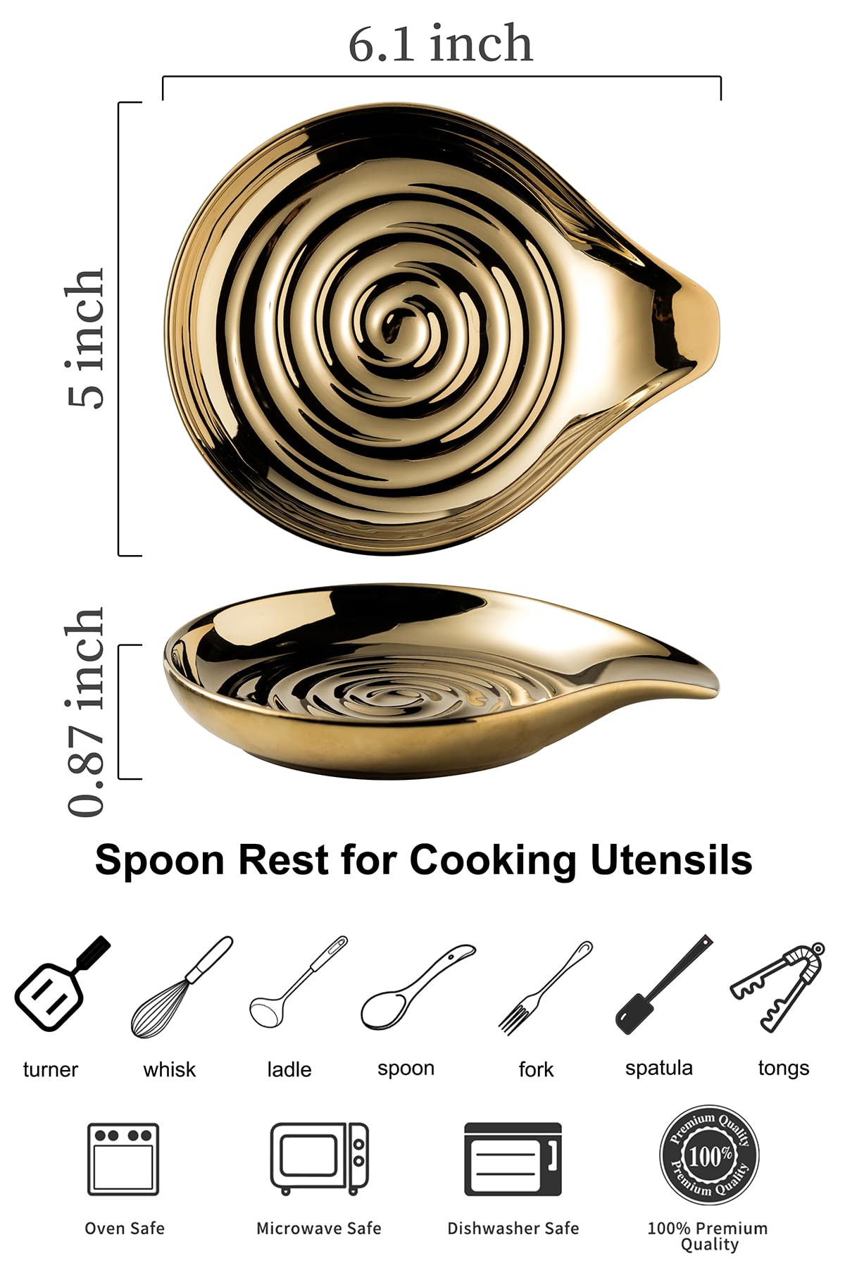 LAUCHUH spoon rest with wide design holds multiple utensils, reducing countertop clutter.