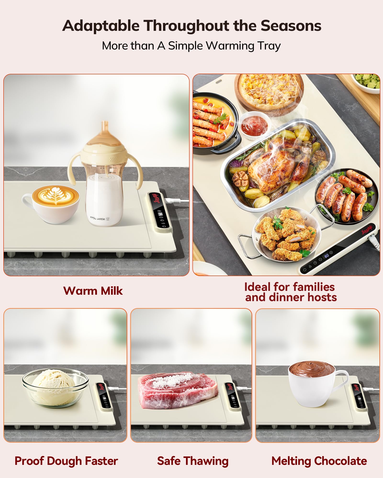 LAUDLIFE 24x16 folding design supports smooth buffet service.